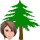 Girl by tree